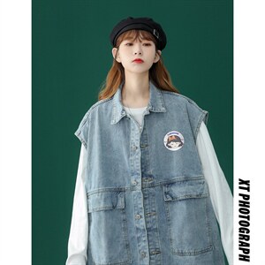 ！2022春季新品韩版宽松牛仔马甲情侣外套背心 NK06 P55控78,男装背心/马甲,A247A