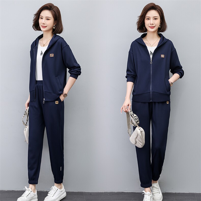 2023春季新款时尚休闲气质个性减龄休闲连帽套装，女装套装/套裙，独衣靓