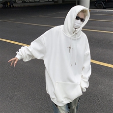 美式高领卫衣男高街潮牌小众设计感连帽外套上衣EB101-P46加绒55，女装短外套，星座1008-1