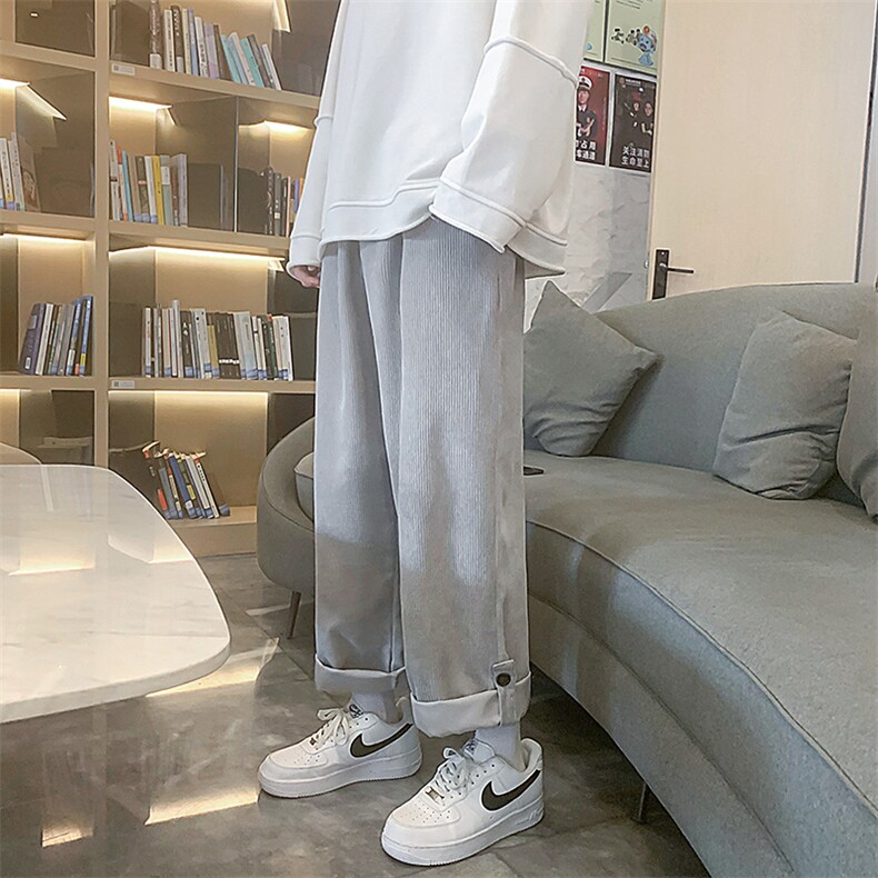 DM92-P40港风直筒男款宽松休闲裤灯芯绒运动裤,女装休闲裤,电商D321-1