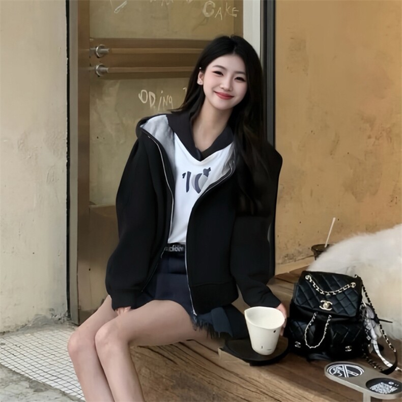 抖音得物高品质秋冬美式高街重磅结构双层双面连帽卫衣外套XS107,男装卫衣,电商A486