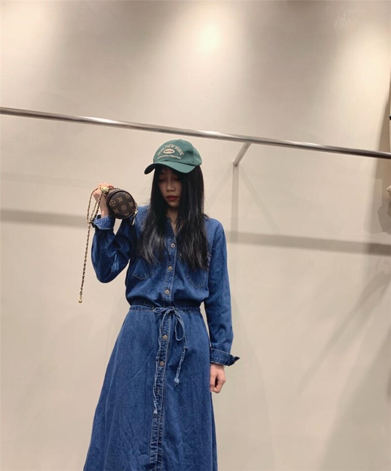 春季新款牛仔连衣裙，女装连衣裙，月光水岸