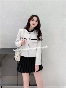 格子小香外套图片