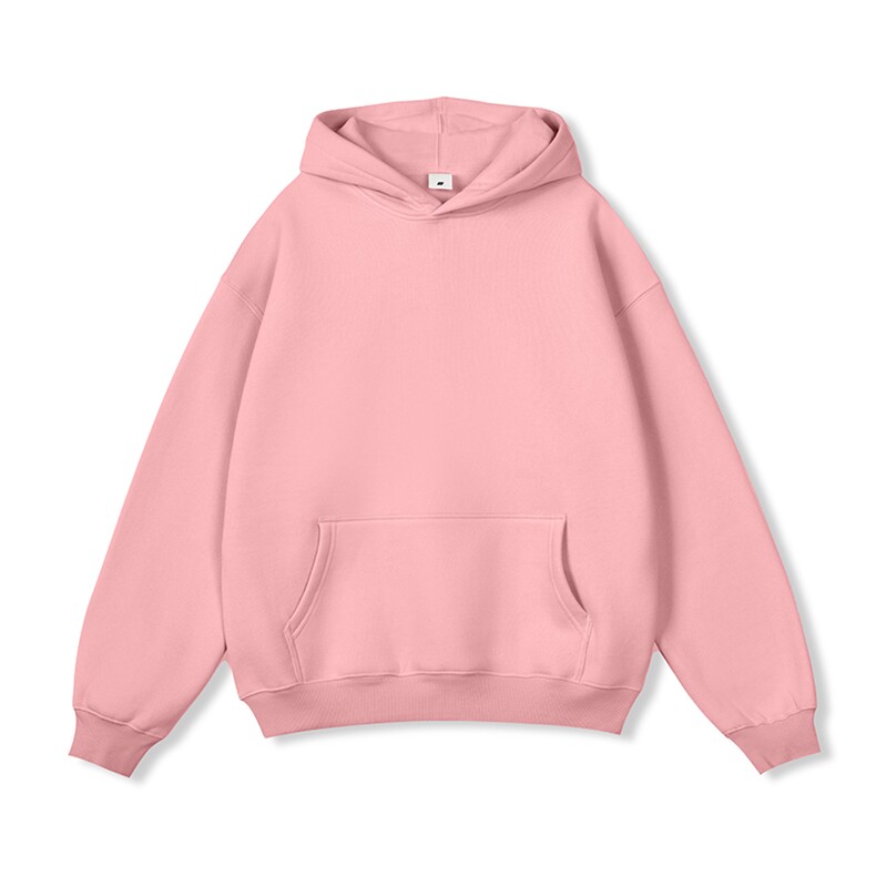 跨境版无帽绳二开秋冬重磅曼巴棉美式宽松纯色连帽卫衣外套DWS66,男装卫衣,电商A486-1