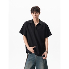 夏季新款港风日系polo领套头短袖衬衫男潮XZ608-CS2521-P30控48，男装T恤，星座608(原A046)