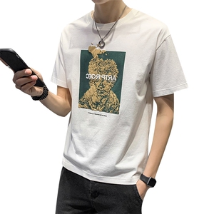 100%棉 主推 夏装新款纯棉短袖T恤男休闲体恤 95012图片
