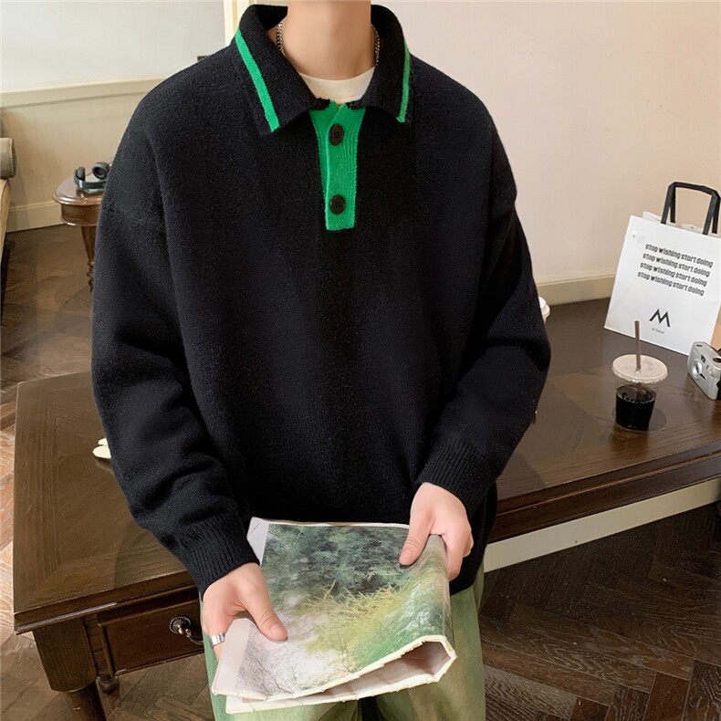 港风酒店POLO衫领毛衣女套头毛衣男针织衫男外套男8720P60控88，男装针织衫/毛衣，星座226-2