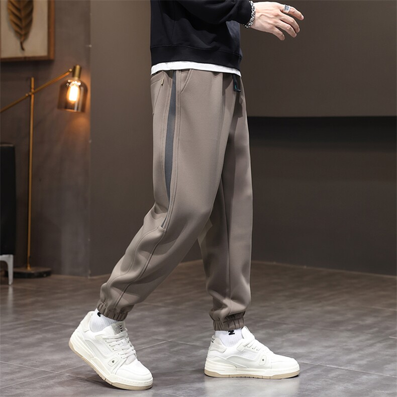 休闲裤男生秋冬加厚保暖运动长裤子束脚哈伦裤D5039-P50/加绒P60,男装棉衣,星座509