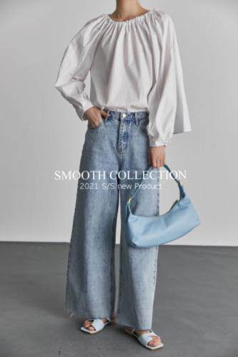 春季新品现货一字肩衬衣，女装，SMOOTH