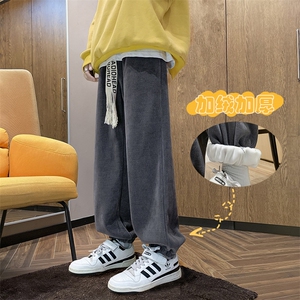 703-K307-P60 直播好货欧棉绒重磅高克重保暖美式加绒加厚束脚裤图片