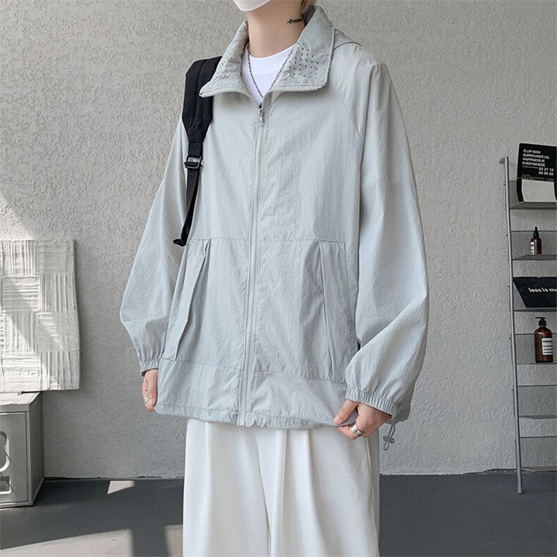 FS1138-特P45控78防防紫外线轻薄大码防晒衣UPF50+(帽可拆卸)，男装防晒衣，电商A059