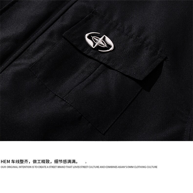 1美式复古金属飞机扣可拆卸胸针大码M-5XL夹克男JK77769P85控118,男装夹克,星座226-2