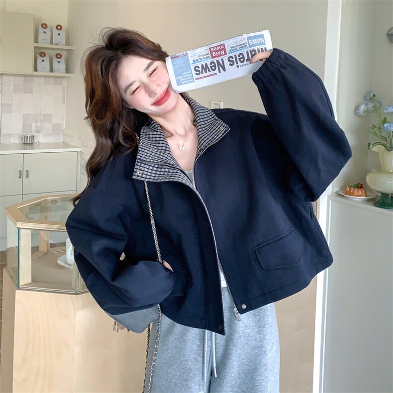 新款大货好数据格子撞色外套6822-P165控248,女装短外套,2C196