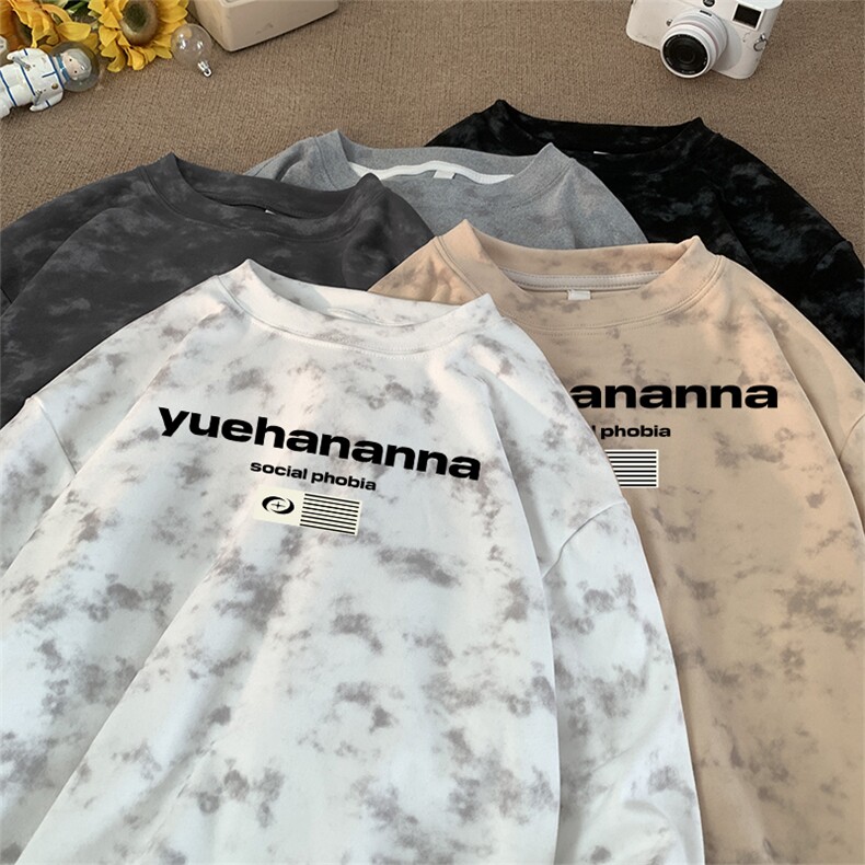 260克重磅扎染德绒圆领打底衫【有货】C403A-DR25346RL-P25，男装T恤，电商C403A