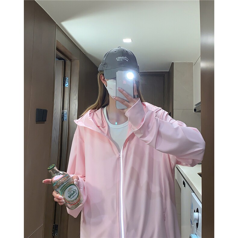 清凉一夏胖mm冰丝大码防晒服外套垂感透气百搭宽松连帽夹克女,女装防晒衣,星座202-3