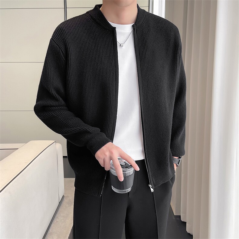 2023秋季棒球领针织外套男百搭开衫M007/P85,男装针织衫/毛衣,电商B331