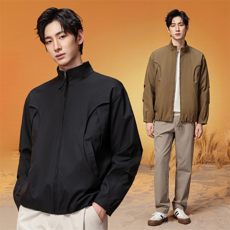 现货美式蝙蝠袖立领夹克外套男2026新款短款外套JK02636-P75,男装夹克,星座308B-2