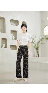 现货夏款趣味印花阔腿裤图片