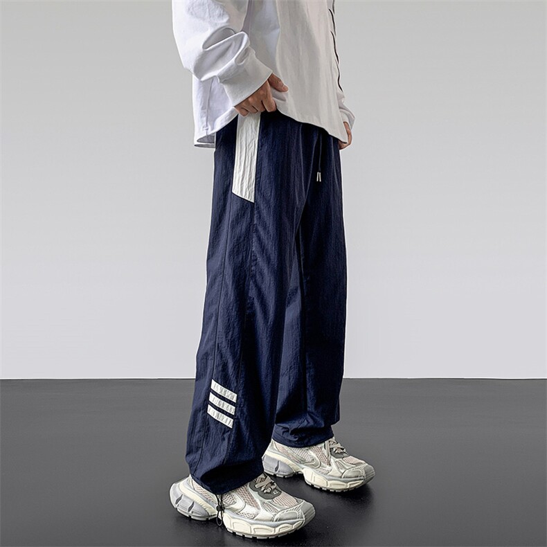 港风秋冬侧边拼接拖地工装裤宽松休闲伞兵裤男K23328-P40控58,男装工装外套,星座717