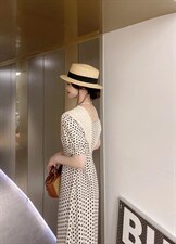 波点闺蜜款一长一短连衣裙，女装连衣裙，亿炫(5F)