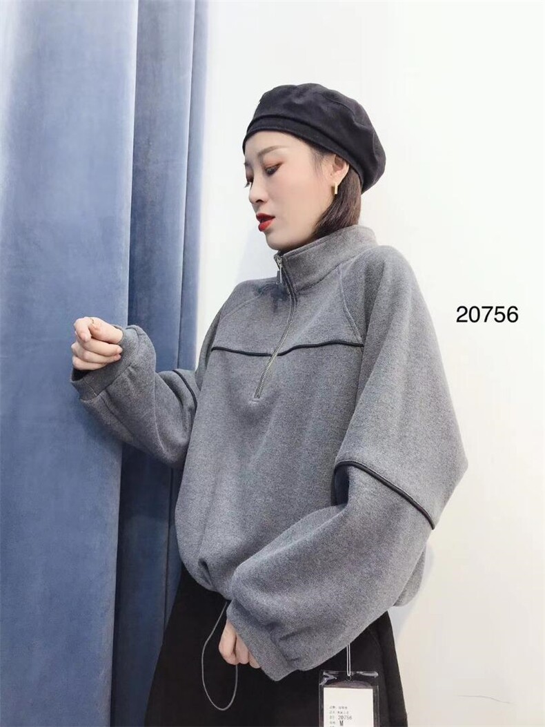 【现货】加厚单拉链套头卫衣,女装卫衣/绒衫,億亿铭品
