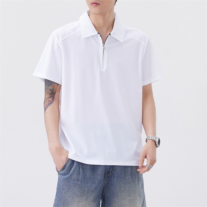 夏季短袖t恤男士大码潮流冰丝凉感半袖POLO衫T恤上衣YD3219-P39图片