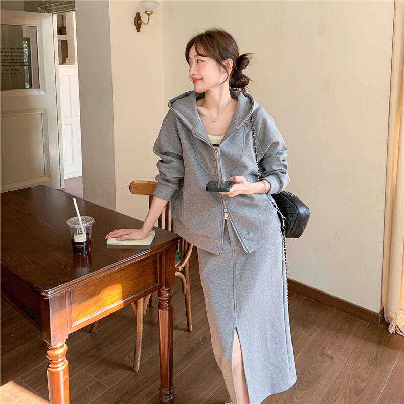 【新款2026春】法式连帽卫衣+半身裙套装088-9821P195K318,女装套装/套裙,2C088
