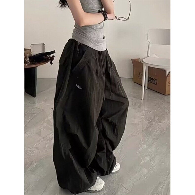 CP1178-P47 美式降落伞工装裤松紧抽绳宽松皱褶口袋美式休闲长裤图片