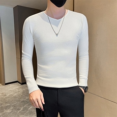店主风秋冬新款V领套头长袖针织毛衣小伙打底衫301A-1/M55/P45，男装T恤，星座301A-1