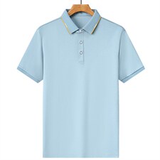 轻奢夏季男士短袖T恤时尚潮流圆领半袖商务纯色上衣服体恤男装，男装T恤，电商B212（原钱塘6029）