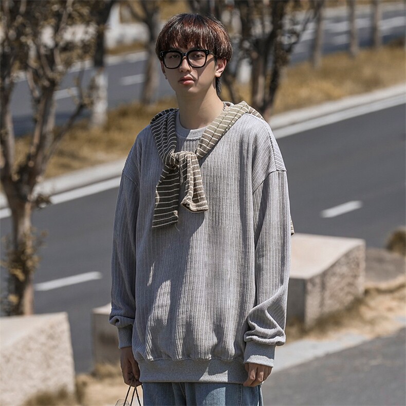 秋季新款男百搭筷子条面料CITYBOY风卫衣VE3001-P45控78,男装卫衣,星座717