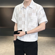 男士短袖衬衫高级感定制面料冰丝档口大货C317-C805-P55，男装衬衫，电商C317