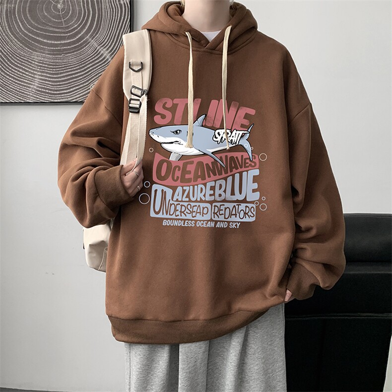纯棉连帽卫衣男大码运动帽衫宽松薄WY2331-P35加绒款-P40,男装卫衣,电商A040