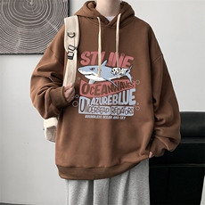 纯棉连帽卫衣男大码运动帽衫宽松薄WY2331-P35加绒款-P40，男装卫衣，电商A040