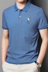 男士夏季短袖POLO衫2023新款时尚潮流简约纯棉短袖T恤男装上衣P55图片