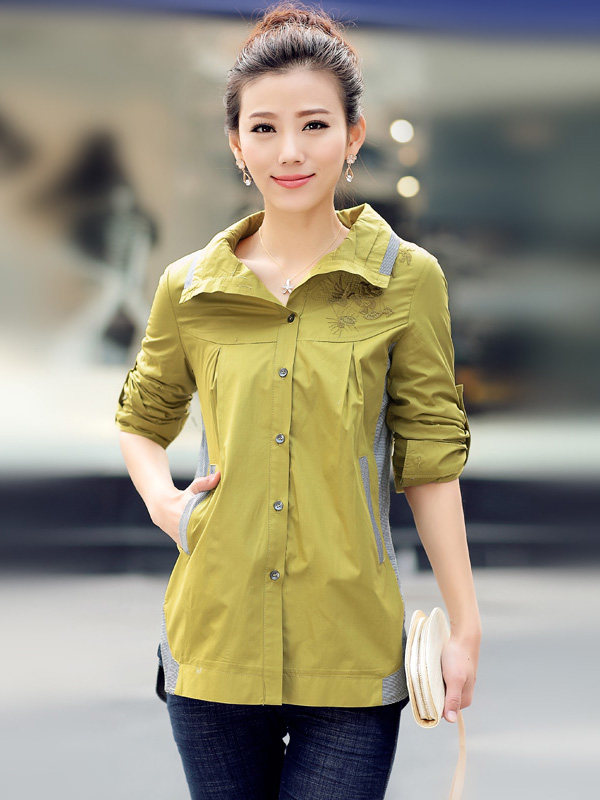 时尚修身显瘦长袖衬衫女 优雅气质百搭上衣图片 时尚修身显瘦长袖衬衫女 优雅气质百搭上衣图片