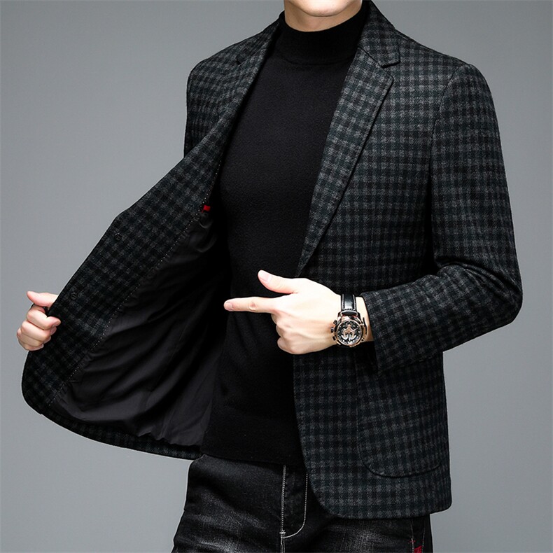 AL2108男士2023年秋季新款长袖西服外套羊毛呢西装P290,男装毛呢大衣,电商B360