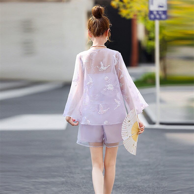 新中式国风短裤套装女2025夏新款高级感绝美气质小香风一整套穿搭,女装套装/套裙,歌伊格美