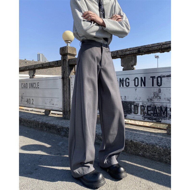2025春季新款设计感高级宽松弯刀休闲西裤B315-K25670-特p45控88,男装西裤,电商B315