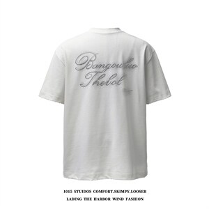 2026夏季新款宽松oversize潮牌烫钻字母圆领短袖T恤1015-T610-P65，男装T恤，四季星座1015