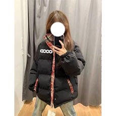 1506-1/MM3091/P76美式复古格子拼接棉服女士冬季，男装棉衣，星座1506-1