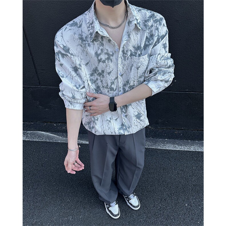 美式高街宽松衬衫潮流休闲上衣A086-CS2206-P40,男装衬衫,电商基地A086