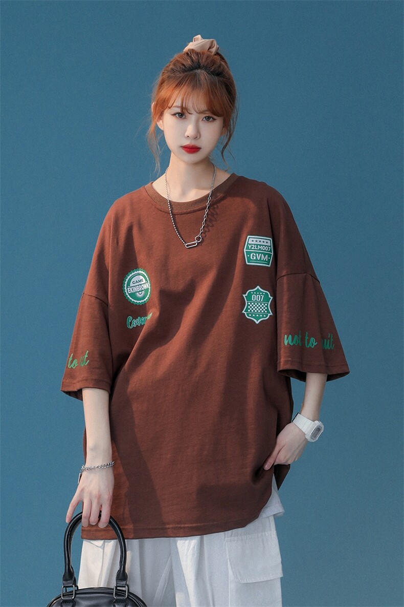 1中性风港风日系休闲情侣大码潮风短袖T恤DT7638P30控45,男装T恤,星座226-2