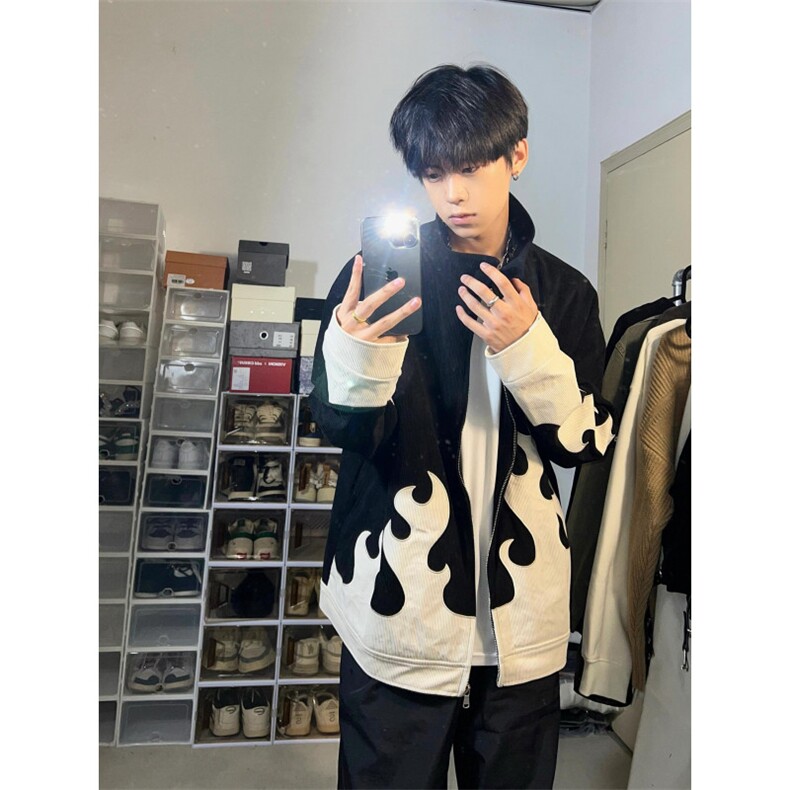 【有货】火焰灯芯绒外套男高级感美式休闲夹克JK7801CC-特P70,男装夹克,星座1007（原301D）