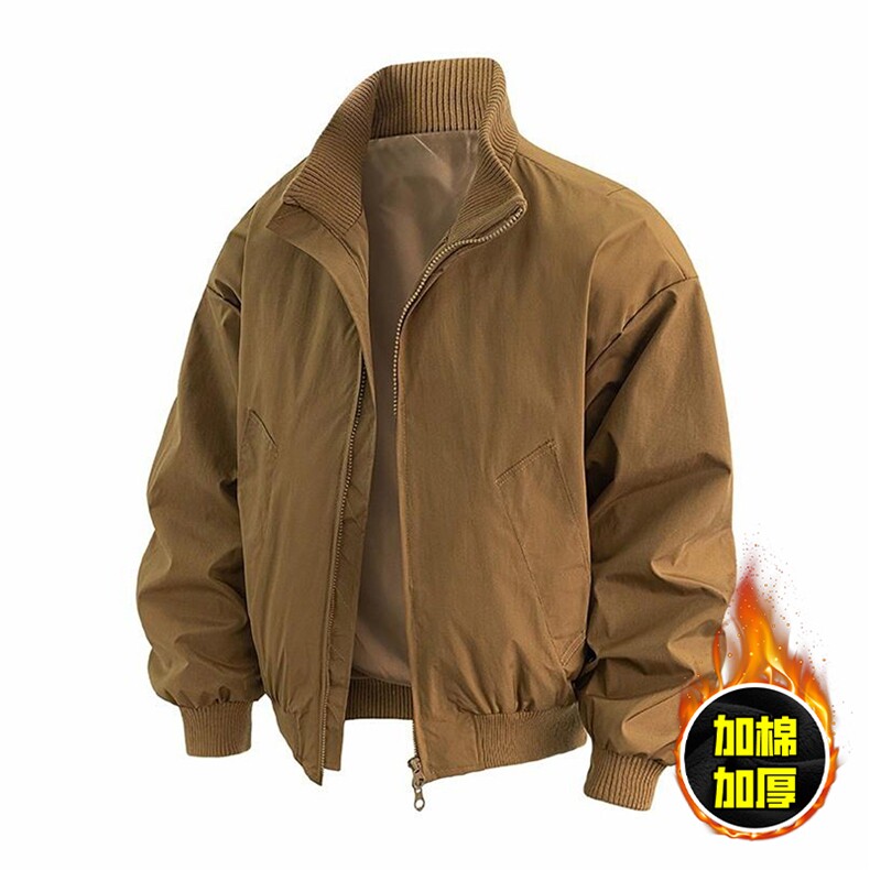 棉衣5W件现货冬季美拉德立领飞行夹克廓形高街棒球服加棉加厚外套，男装夹克，电商A486