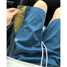 特批P25无差价夏季港风休闲拼接拉链撞色冰丝垂感短裤男DK5870，男装牛仔裤，电商A001-1