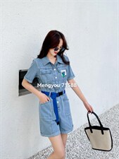 牛仔连体短裤，其它，梦由