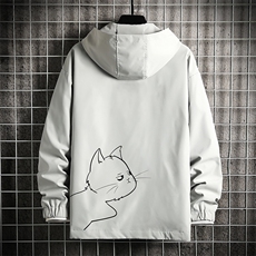 JK65149-P45连帽夹克男大码胖子棒球服上衣外套网格挂拍，男装夹克，电商A040A