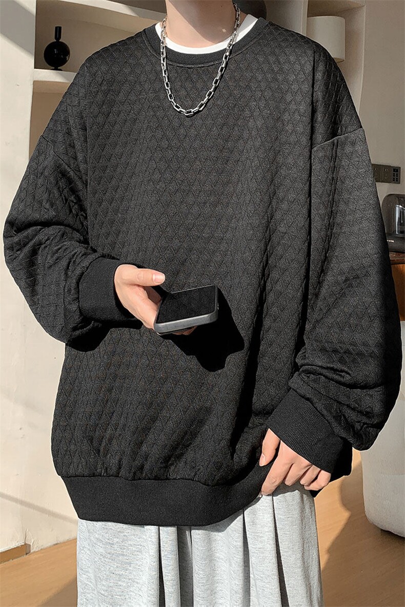 卫衣男春季新款港风宽松提花圆领套头长袖上衣WY8021-特P35,男装卫衣,星座214-3
