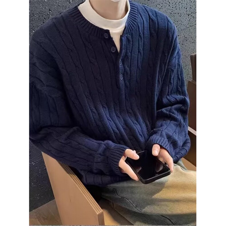 时尚高品质麻花扭绳毛衣文艺简约慵懒潮流流行百搭日系MZ87，男装针织衫/毛衣，星座1116A（原606A-3）